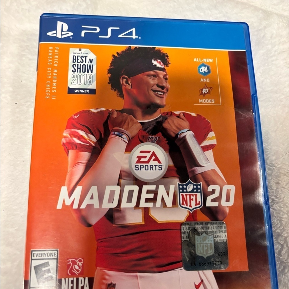CASE ONLY NFL MADDEN 20, PATRICK MAHOMES II KC CHIEFS COVER PS4 GAME